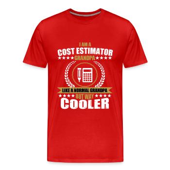 Estimateur de coûts grand-père - T-shirt bio Premium Homme - rouge - Devant - Damien (186cm)