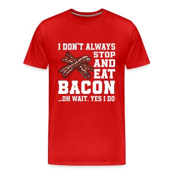 Lustiges Speck Spruch - Männer Premium Bio T-Shirt - Rot - Vorne - Damien (186cm)