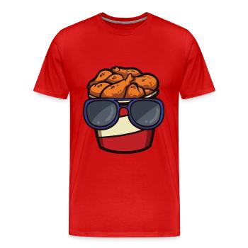 Fried Chicken Bucket Mit - Männer Premium Bio T-Shirt - Rot - Vorne - Damien (186cm)