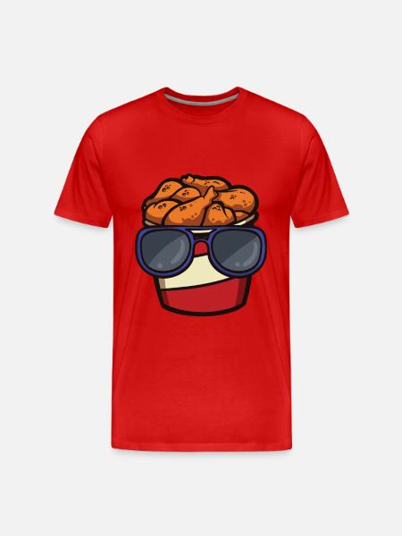 Fried Chicken Bucket with - Men's Premium Organic T-Shirt - red