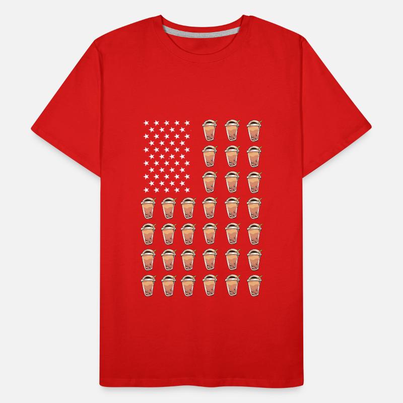 Bubble Tea USA Drapeau T-shirt bio Premium Homme