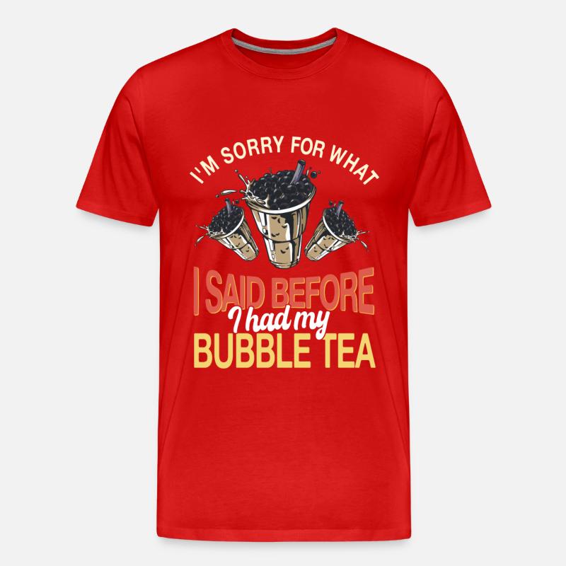Lustiger Bubble Tea Spruch - Männer Premium Bio T-Shirt - Rot