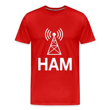 Amateurfunker Design - Männer Premium Bio T-Shirt - Rot - Vorne - Damien (186cm)