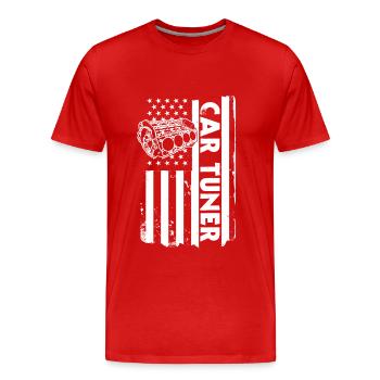 Amerika Auto Tuner - Männer Premium Bio T-Shirt - Rot - Vorne - Damien (186cm)