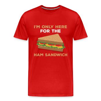 Pain au jambon - T-shirt bio Premium Homme - rouge - Devant - Damien (186cm)