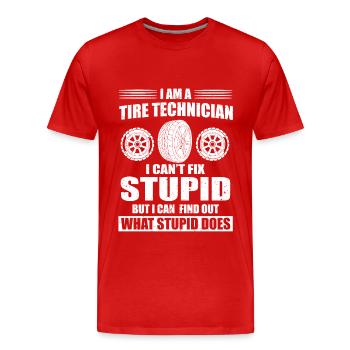 Lustiger Reifentechniker Spruch - Männer Premium Bio T-Shirt - Rot - Vorne - Damien (186cm)