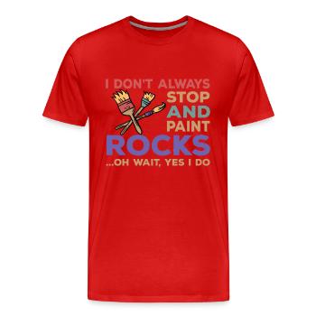 Rock art - Men's Premium Organic T-Shirt - red - Front - Damien (186cm)