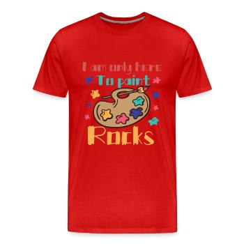Funny Rock Painting Gift - Men's Premium Organic T-Shirt - red - Front - Damien (186cm)