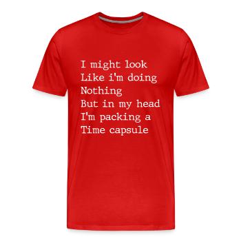 Capsule témoin - T-shirt bio Premium Homme - rouge - Devant - Damien (186cm)