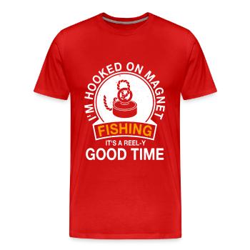 Cadeau Magnet Fischer. - T-shirt bio Premium Homme - rouge - Devant - Damien (186cm)