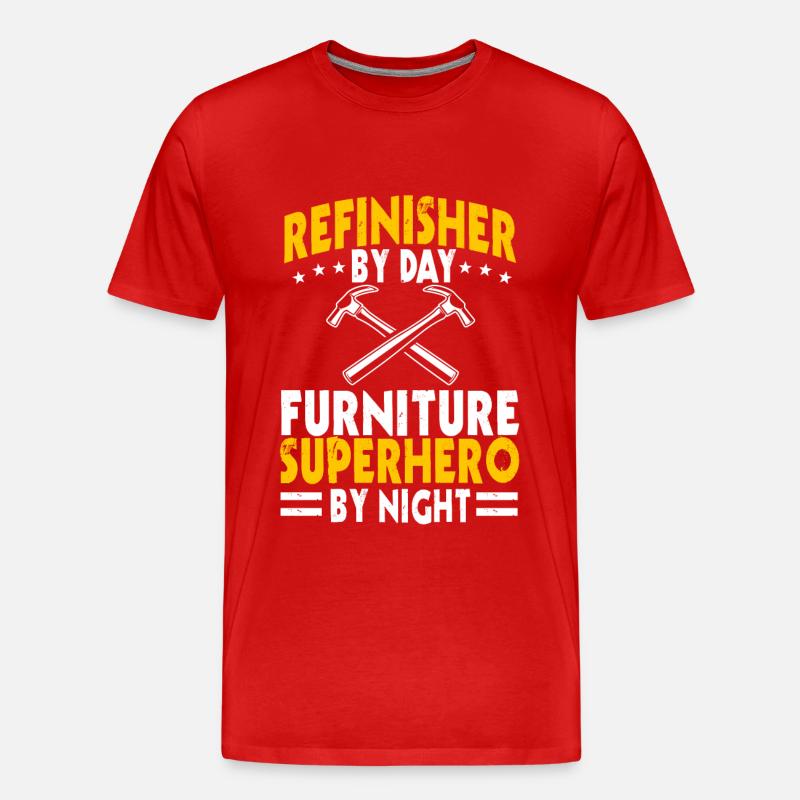 Möbel Superheld - Männer Premium Bio T-Shirt - Rot