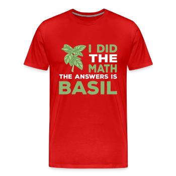 Drôle de conception de basilic - T-shirt bio Premium Homme - rouge - Devant - Damien (186cm)