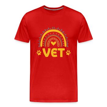 Retro Ferry Vêtements Porte-conteneurs - T-shirt bio Premium Homme - rouge - Devant - Damien (186cm)