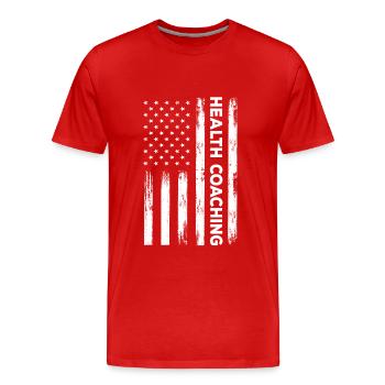 American Health Coaching USA Flag - Men's Premium Organic T-Shirt - red - Front - Damien (186cm)