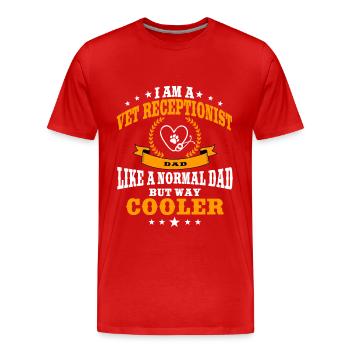 Lustige Tierärztin Rezeptionist Vater - Männer Premium Bio T-Shirt - Rot - Vorne - Damien (186cm)