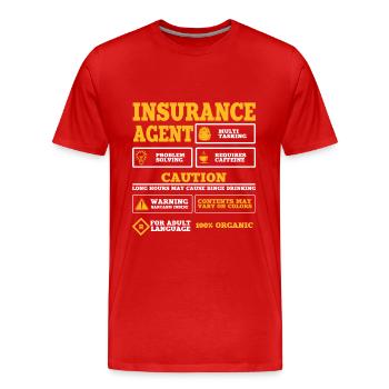 Insurance agent - Men's Premium Organic T-Shirt - red - Front - Damien (186cm)