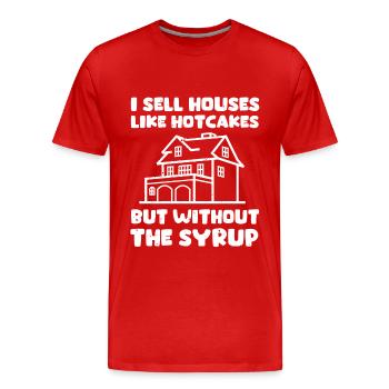 Lustiger Immobilienmakler Spruch - Männer Premium Bio T-Shirt - Rot - Vorne - Damien (186cm)