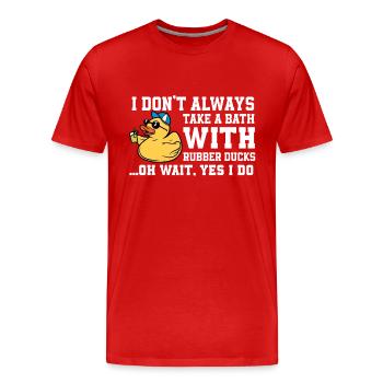 Funny rubber duckling - Men's Premium Organic T-Shirt - red - Front - Damien (186cm)