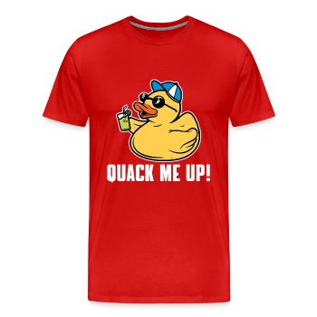 Lustiger Gummienten Spruch - Männer Premium Bio T-Shirt - Rot - Vorne - Damien (186cm)