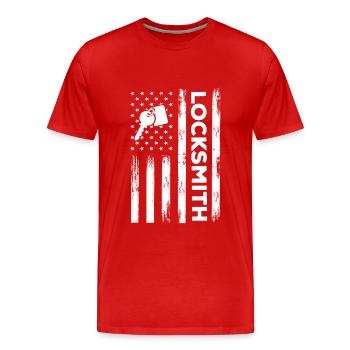 Amerikanischer Schlosser - Männer Premium Bio T-Shirt - Rot - Vorne - Damien (186cm)