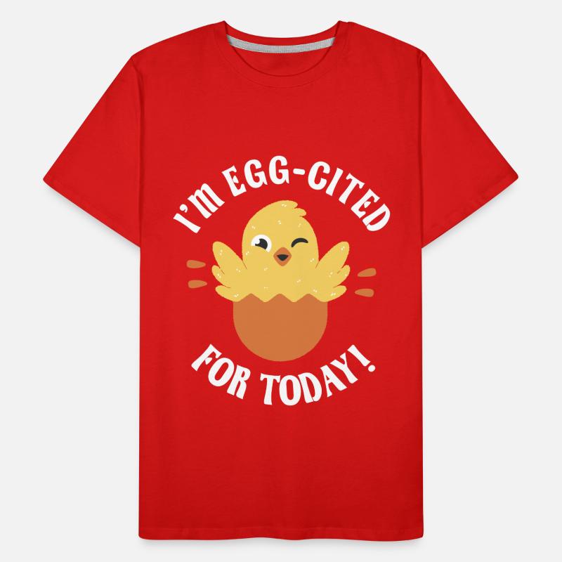 Egg-cited hatching chick Men's Premium Organic T-Shirt