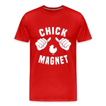 Aimant poussin - T-shirt bio Premium Homme - rouge - Devant - Damien (186cm)