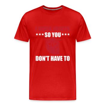 Grande tenue de hibou de nuit - T-shirt bio Premium Homme - rouge - Devant - Damien (186cm)