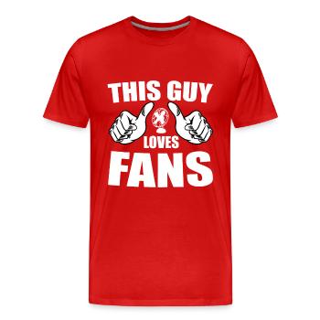 Retro Ferry Clothing Container Ship - Men's Premium Organic T-Shirt - red - Front - Damien (186cm)