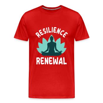 Yoga Mantra Design Fleur de Lotus - T-shirt bio Premium Homme - rouge - Devant - Damien (186cm)