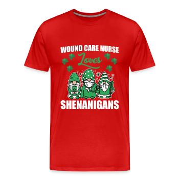 Infirmière en soins des plaies Saint-Patrick - T-shirt bio Premium Homme - rouge - Devant - Damien (186cm)