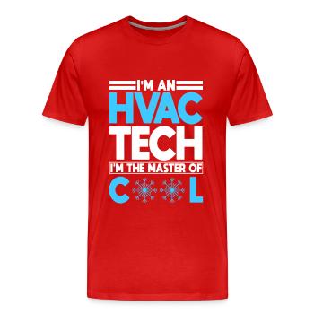 Vêtements de technicien CVC amusants - T-shirt bio Premium Homme - rouge - Devant - Damien (186cm)