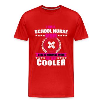 Retro Ferry Clothing Container Ship - Men's Premium Organic T-Shirt - red - Front - Damien (186cm)