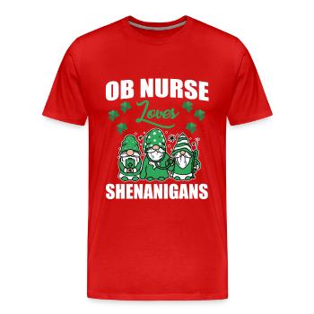 Retro Ferry Clothing Container Ship - Men's Premium Organic T-Shirt - red - Front - Damien (186cm)