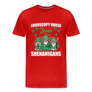 Infirmière en endoscopie Saint-Patrick - T-shirt bio Premium Homme - rouge - Devant - Damien (186cm)