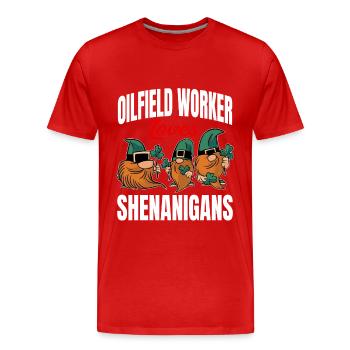Lustiger Ölfeldarbeiter St. Patricks Tag - Männer Premium Bio T-Shirt - Rot - Vorne - Damien (186cm)