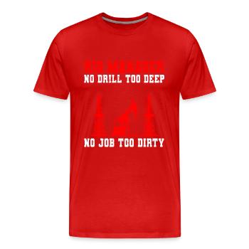 Lustiger Rig Manager Der Ölindustrie - Männer Premium Bio T-Shirt - Rot - Vorne - Damien (186cm)