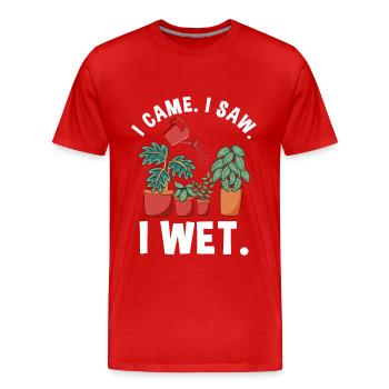 Funny Garden Plant Wet Plants - Men's Premium Organic T-Shirt - red - Front - Damien (186cm)