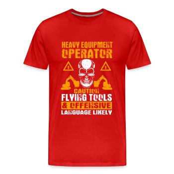 Excavator driver - Men's Premium Organic T-Shirt - red - Front - Damien (186cm)