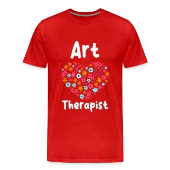 Art Therapist Heart - Men's Premium Organic T-Shirt - red - Front - Damien (186cm)