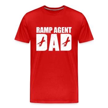 Drôle d’agent de rampe Papa Aircraft Service - T-shirt bio Premium Homme - rouge - Devant - Damien (186cm)