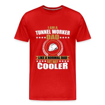 Drôle de travailleur de tunnel Papa Fête des pères - T-shirt bio Premium Homme - rouge - Devant - Damien (186cm)
