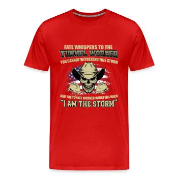 Grande conception de travailleur de tunnel - T-shirt bio Premium Homme - rouge - Devant - Damien (186cm)