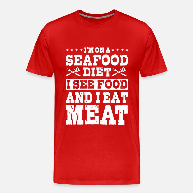 Fleisch Diät - Männer Premium Bio T-Shirt - Rot