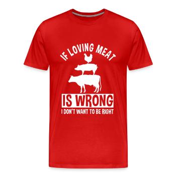 Great Meat Lover Costume Smoking BBQ - Men's Premium Organic T-Shirt - red - Front - Damien (186cm)