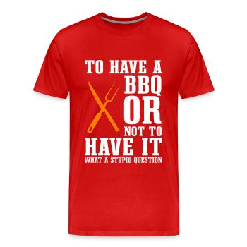 Drôle d’amateur de barbecue - T-shirt bio Premium Homme - rouge - Devant - Damien (186cm)