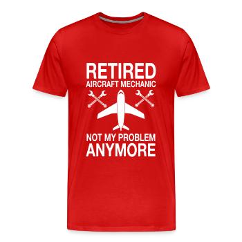 Retired aircraft mechanic aviation repair - Men's Premium Organic T-Shirt - red - Front - Damien (186cm)