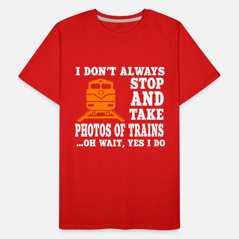 Lustiger Eisenbahnfotograf Spruch Männer Premium Bio T-Shirt