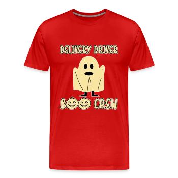 Livreur Boo Crew Effrayant Halloween Party - T-shirt bio Premium Homme - rouge - Devant - Damien (186cm)