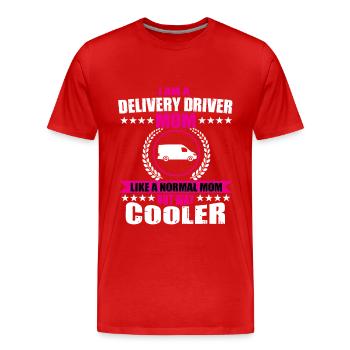 Drôle de chauffeur-livreur Fête des mères - T-shirt bio Premium Homme - rouge - Devant - Damien (186cm)