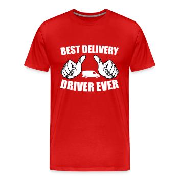 Meilleur chauffeur-livreur de tous les temps - T-shirt bio Premium Homme - rouge - Devant - Damien (186cm)